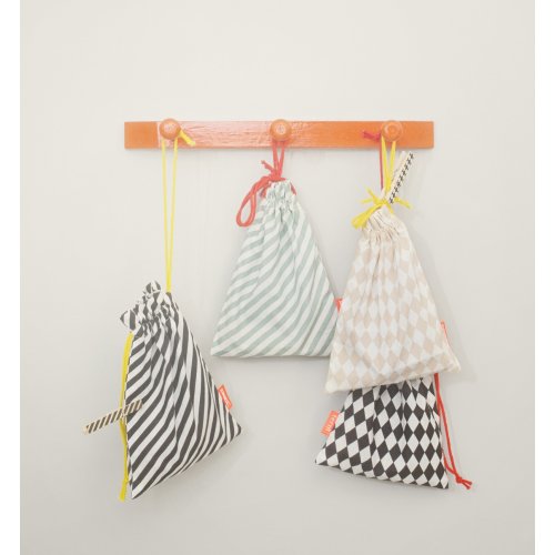 Petit sac Harlequin avec pinces à linge décoratives - Noir